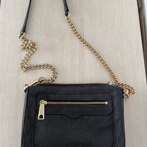 Rebecca Minkoff Black Crossbody Bag with Gold Chain